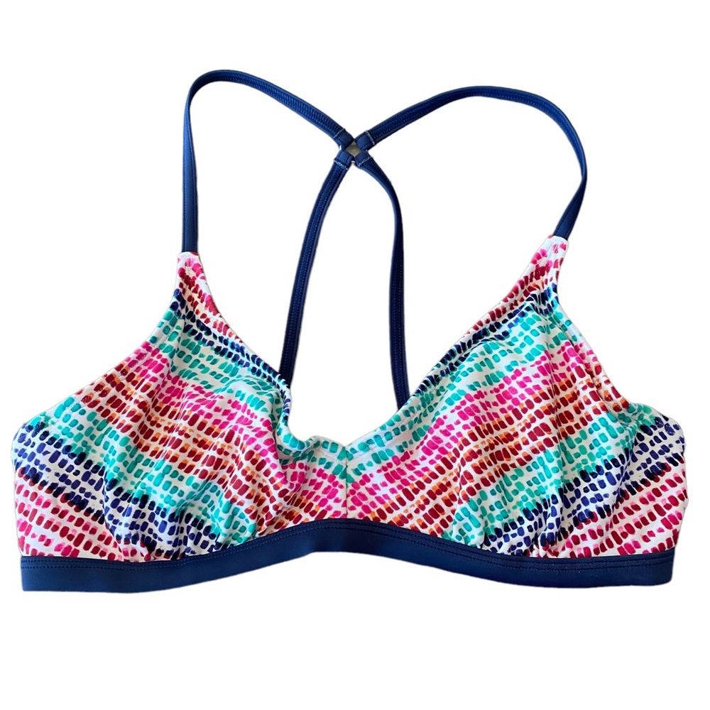 ATHLETA colorful underwire bikini bra swim top M 34b 34c